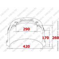 Барабан тормозной 420/290/260 KRAN QY25K5 80736010 860122891