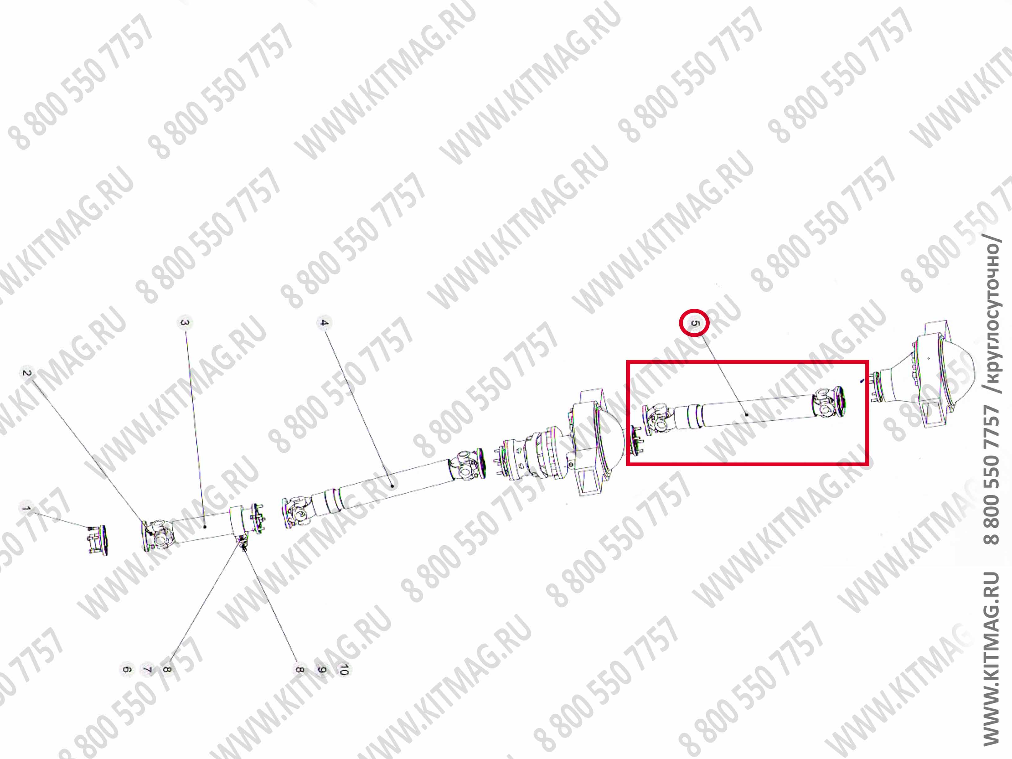 картинка Вал карданный 680/4 KRAN QY16/25/30/50 XZ50K.53II.4 135601357 от магазина Одежда+