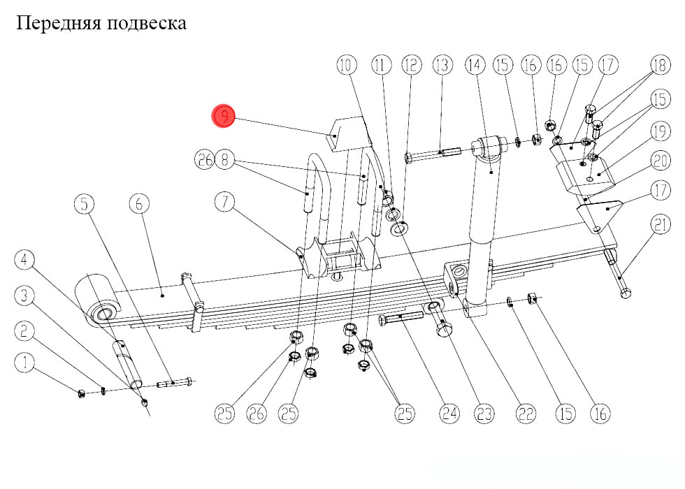 картинка Отбойник передней рессоры (квадратный) 130201110 от магазина Одежда+