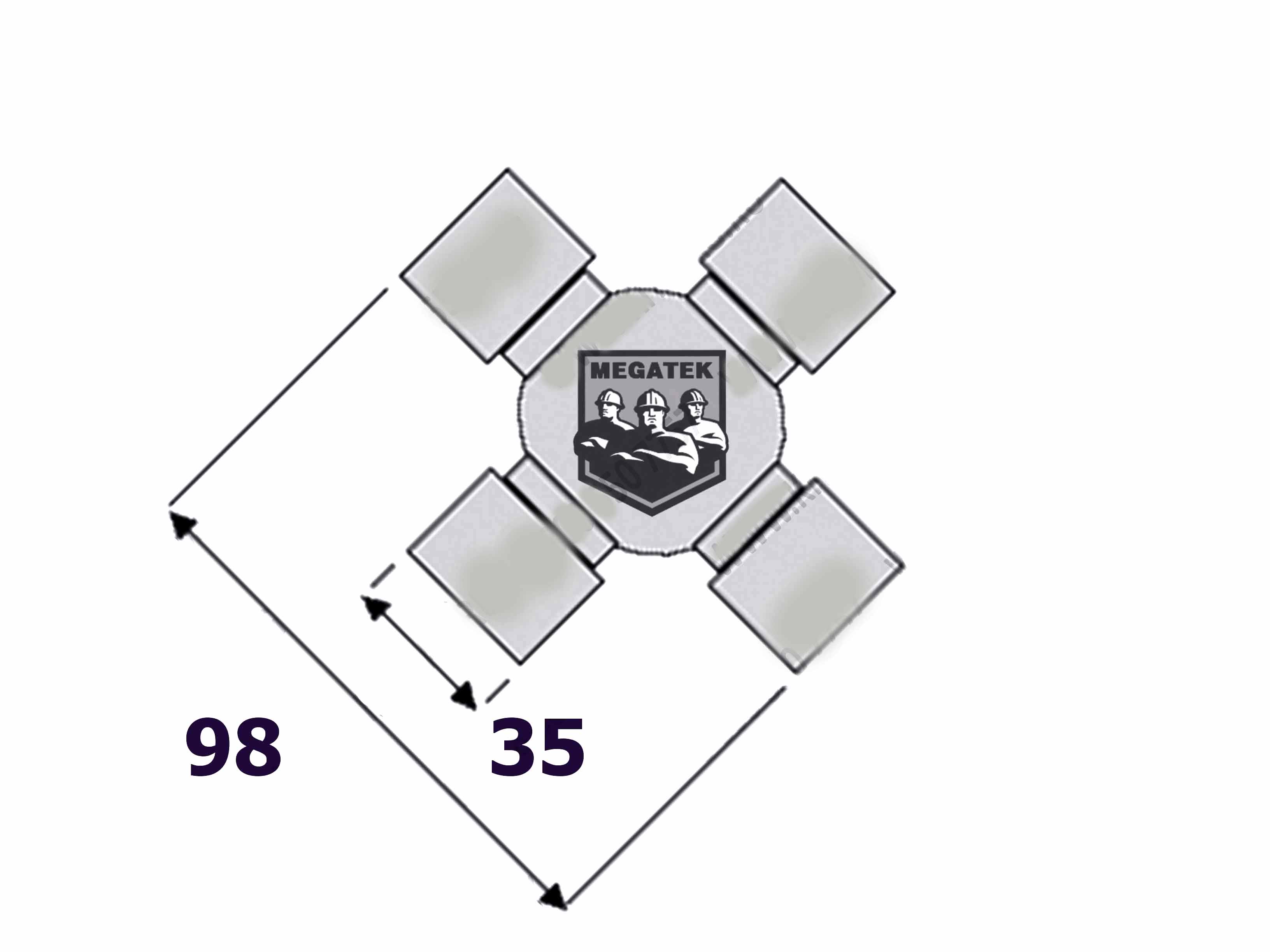 картинка Крестовина Ø 98 х 35 KRAN QY от магазина Одежда+