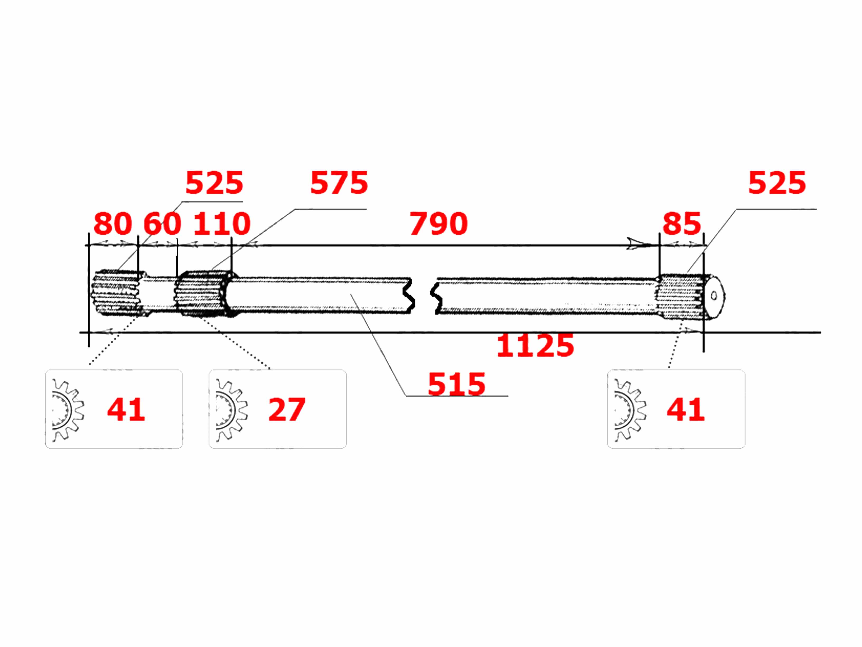 картинка Полуось с блок. моста 10/37 11/37 1125 KRAN QY25K5 от магазина Одежда+
