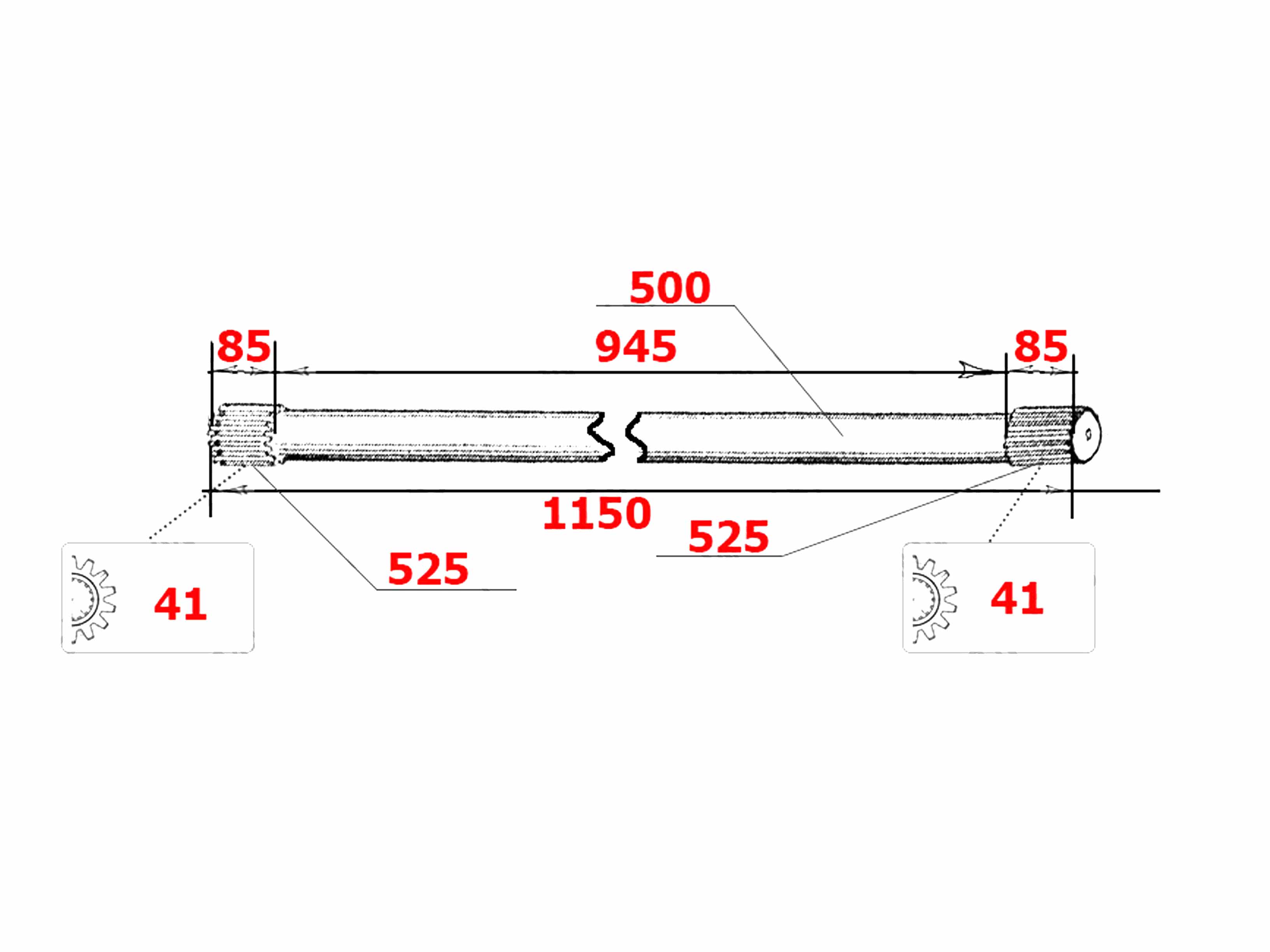 картинка Полуось 1150 KRAN QY от магазина Одежда+
