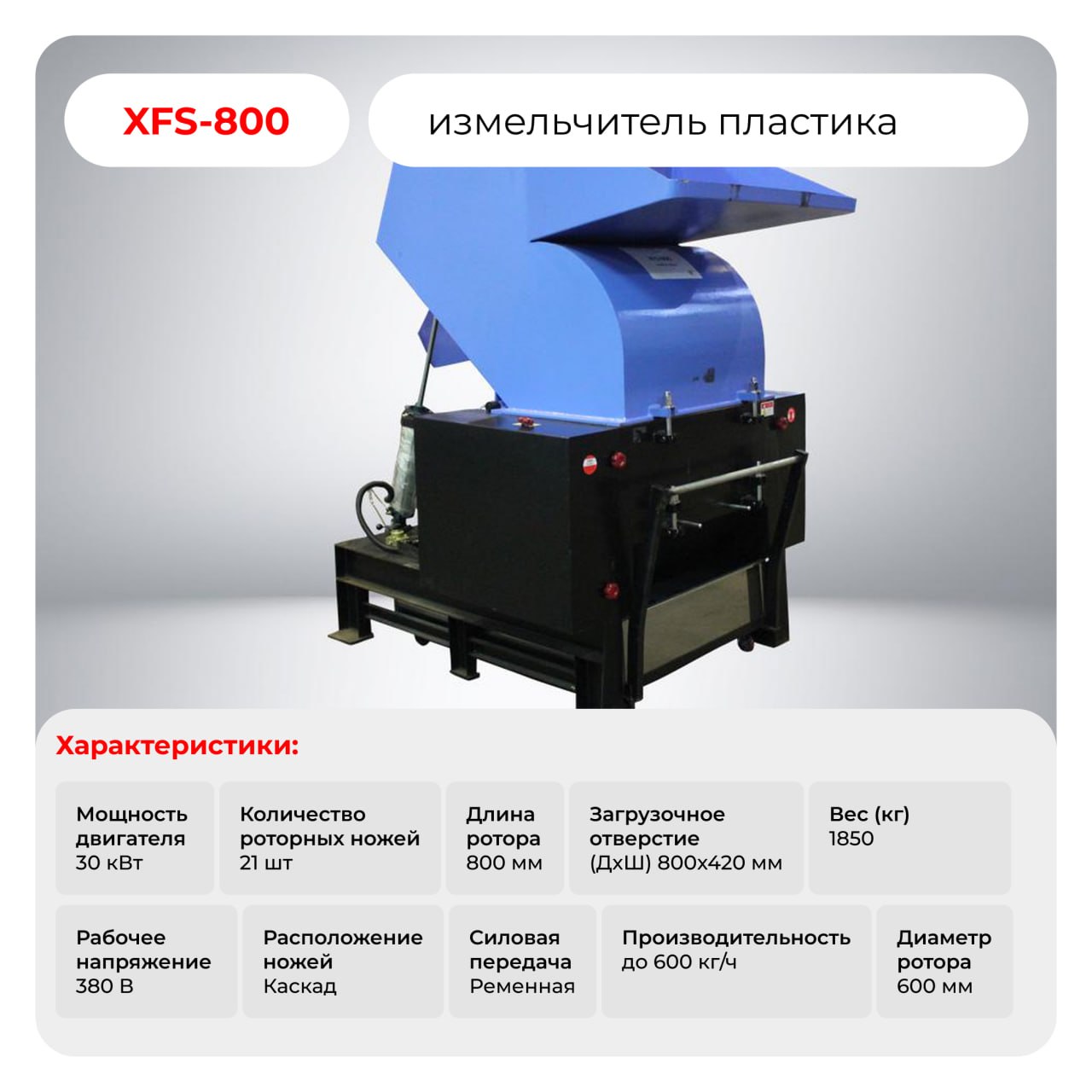Сравнение измельчителей XFS-800 и XFS-250
